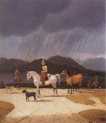 Wilhelm von Kobell Riders at the Tegernsee oil painting